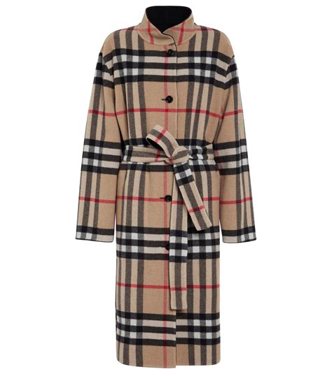 burberry short wool coat|burberry reversible check wool coat.